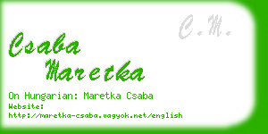 csaba maretka business card